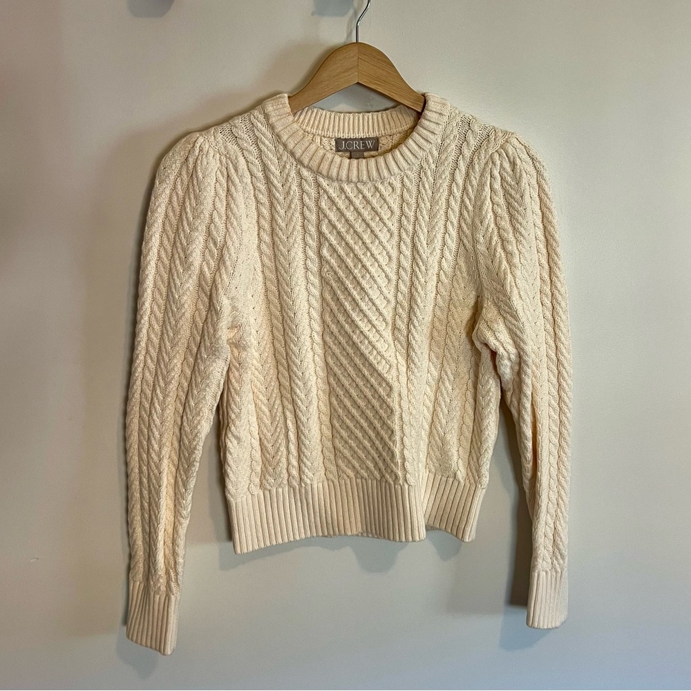 J. Crew Women's Ivory Cable Knit Sweater